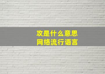 攻是什么意思 网络流行语言